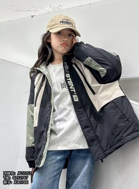 牛哆哆儿童棉服2024冬男童棉袄中长款外套中大童棉衣冲锋衣72252