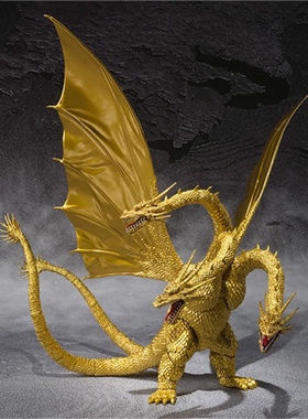 模型软胶哥斯拉SHM 三头龙 基多拉 2 玩偶 手办公仔 关节可动