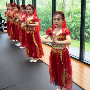 芭芭拉儿童新疆演出服印度舞西域公主少女舞蹈服装女童舞蹈服