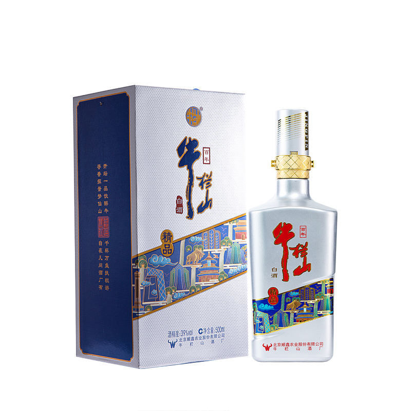 百年牛栏山 银牛 39度百年精品 浓香型白酒 500ml