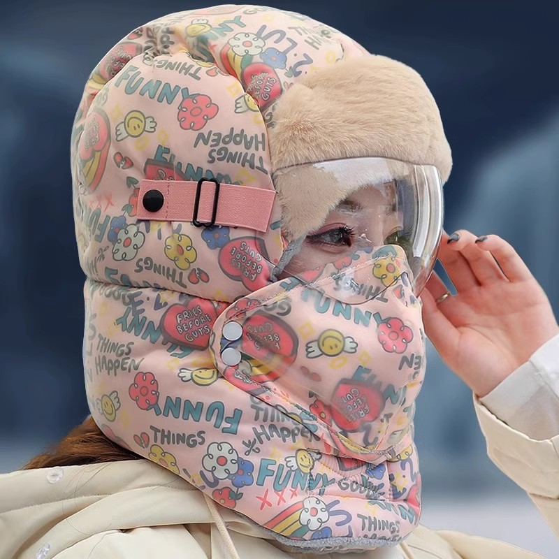 雷锋帽骑车休闲女性冬季防寒保暖