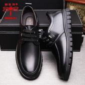 透气休闲鞋 蜻蜓牌皮鞋 子黑色 真皮中老年人爸爸鞋 软皮大码 男士 秋季