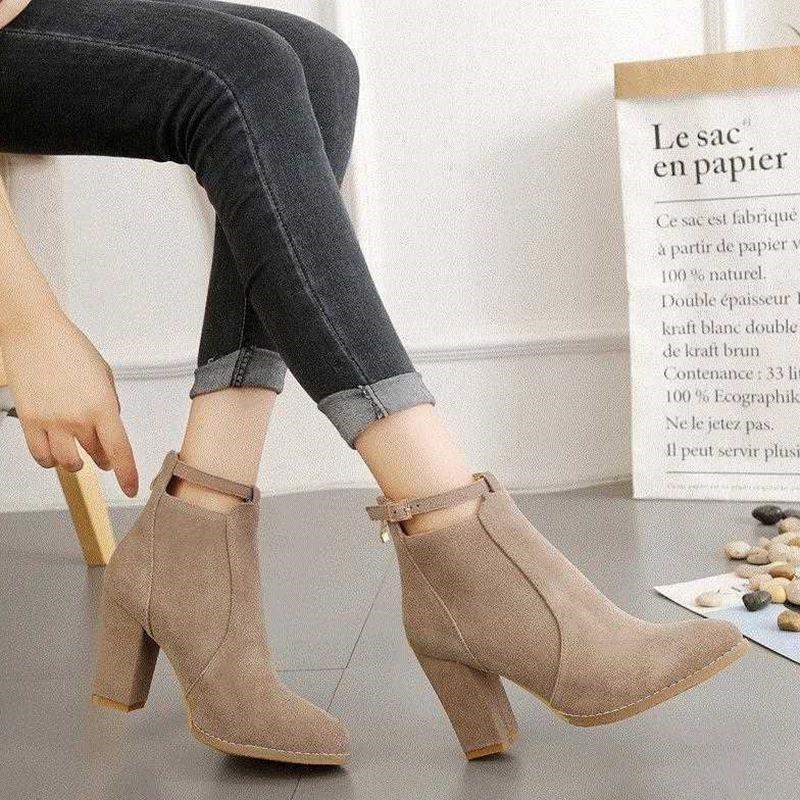 2017 winter women's ladies lady high heels shoes ankle boots