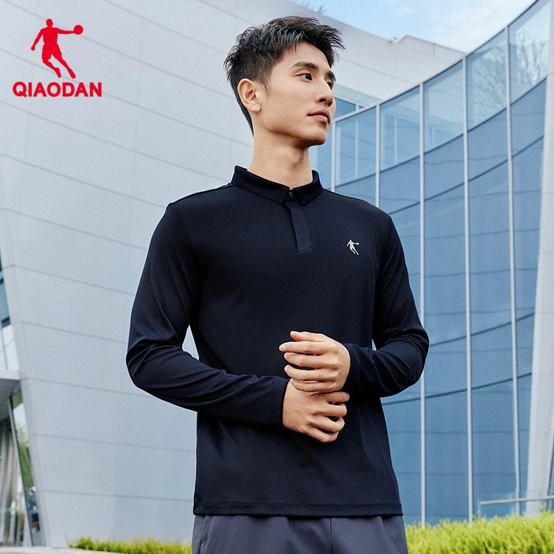 乔丹男士polo衫翻领长袖t恤抗皱2026春春季新款休闲商务宽松上衣