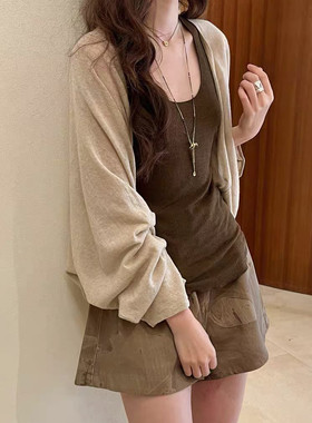 章若楠同款亚麻混纺防晒开衫