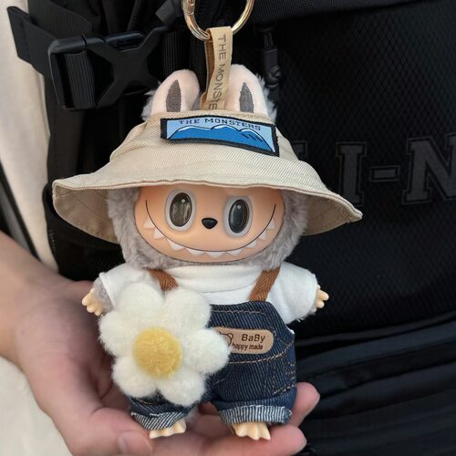 labubu一二三代小春野娃衣拉布布搪胶新款国王衣服套装着替17cm