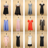 SQ129古着vintage日系中古夏季 甜美风居家服中长款 睡裙