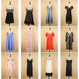 SQ129古着vintage日系中古夏季甜美风居家服中长款睡裙