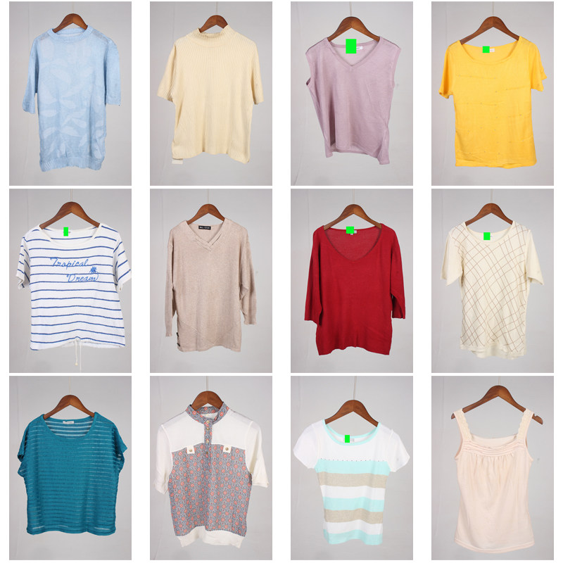 AK136古着vintage日系春秋短袖针织上衣
