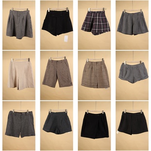 毛呢裤 KZ119古着vintage日系羊毛文艺通勤百搭日常春秋短裤 休闲裤