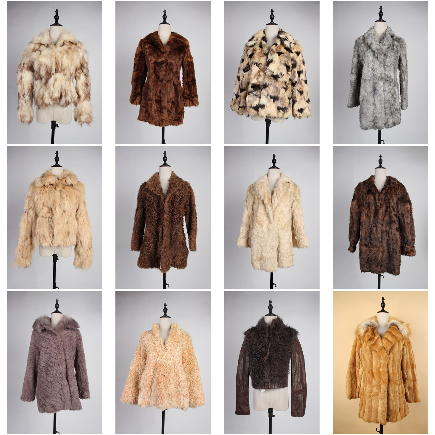 TM511古着vintage日系复古风秋冬真皮草羚羊毛水貂毛狐狸毛外套