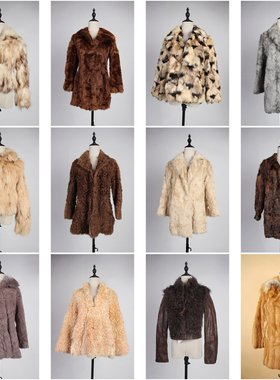 TM511古着vintage日系复古风秋冬真皮草羚羊毛水貂毛狐狸毛外套