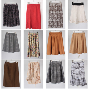 半身裙 优雅复古风中长款 B5古着vintage日系女装 法式