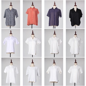 FC73古着vintage夏季短袖宽松休闲日常文艺森系衬衫雪纺上衣