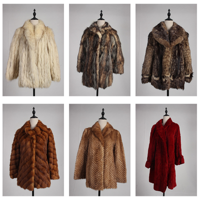 TM489古着vintage冬季保暖日系真皮草羚羊毛水貂毛狐狸毛外套