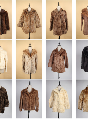 TM508古着vintage日系千金风复古保暖秋冬真皮草羊毛狐狸毛外套