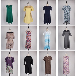 LY528古着vintage日系复古风花色设计款 连衣裙 小众孤品中长款