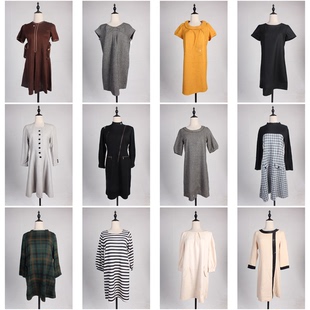 BX173古着vintage日系复古风秋冬羊毛呢中长款无袖连衣裙