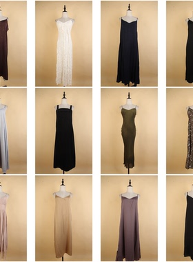 LY239古着vintage日系中古复古风文艺夏季无袖吊带中长款连衣裙女