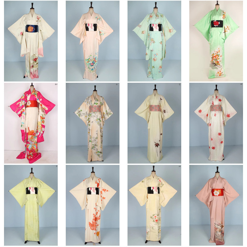 RH30古着vintage日本制长款和服重工艺外套