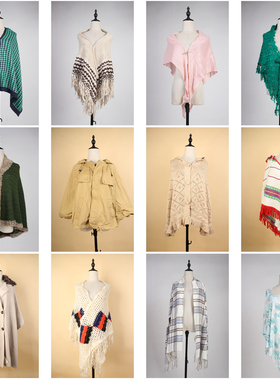 DA212古着vintage春秋流苏文艺民族风女士披肩斗篷