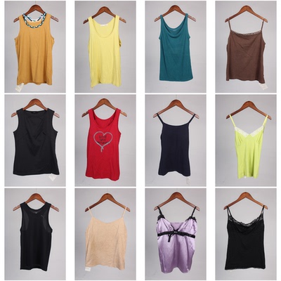 XT447古着vintage修身款内搭外穿百搭日常居家舒适棉质背心吊带女