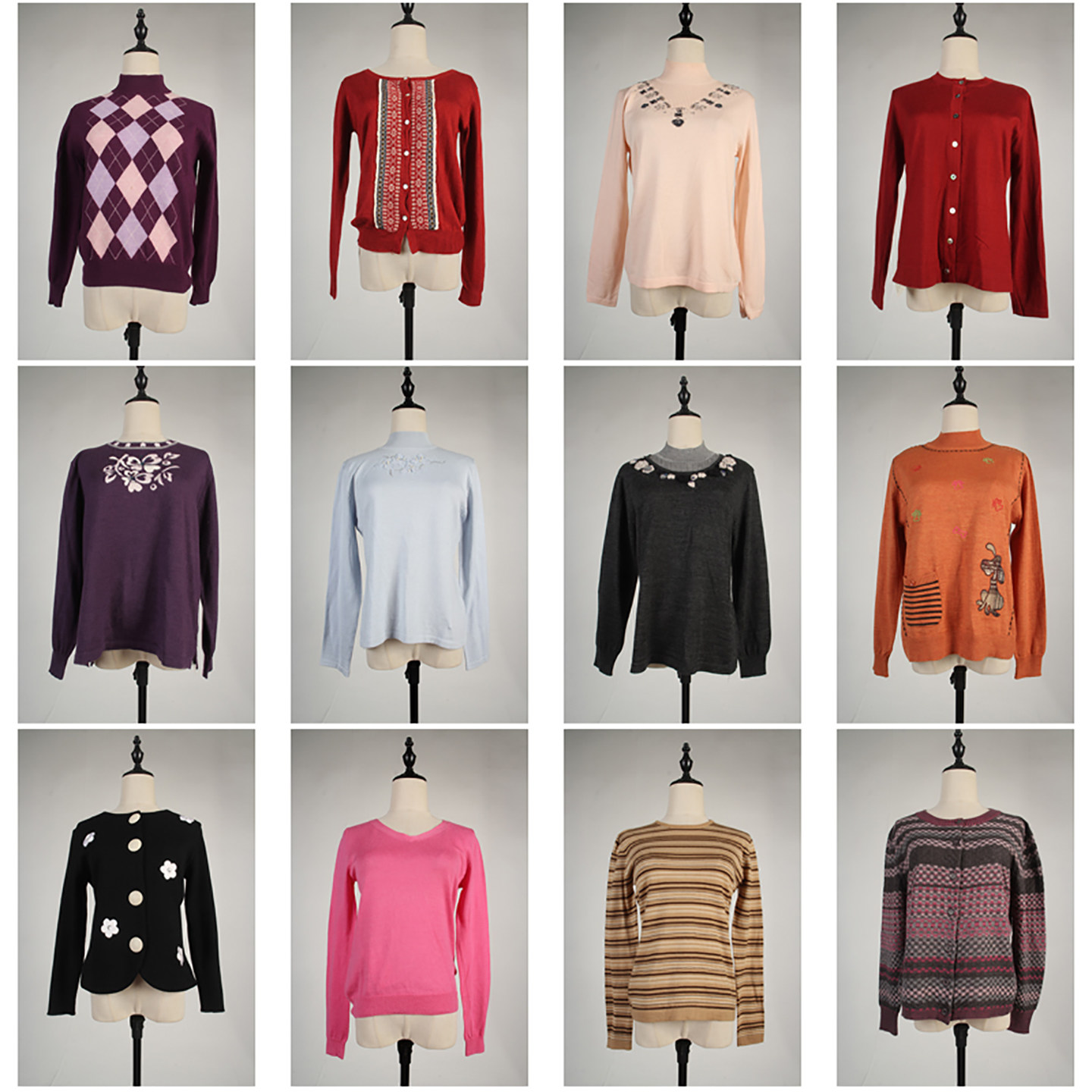 DM94古着vintage日系简约休闲百搭秋冬外穿毛线针织打底衫