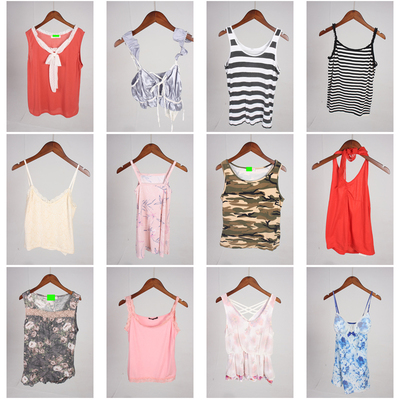 XT853古着vintage日系女装休闲百搭旅游欧美风夏季吊带背心上衣