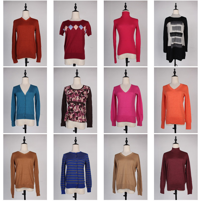 DM81古着vintage日系秋冬打底外穿基础款纯色半高领羊毛针织衫