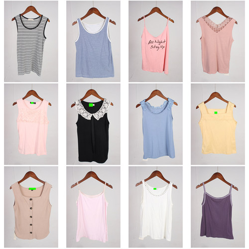 XT833古着vintage日系女装休闲百搭旅游欧美风夏季吊带背心上衣