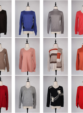 DM118古着vintage日系秋冬纯色高领毛线羊毛内搭外穿针织打底衫女