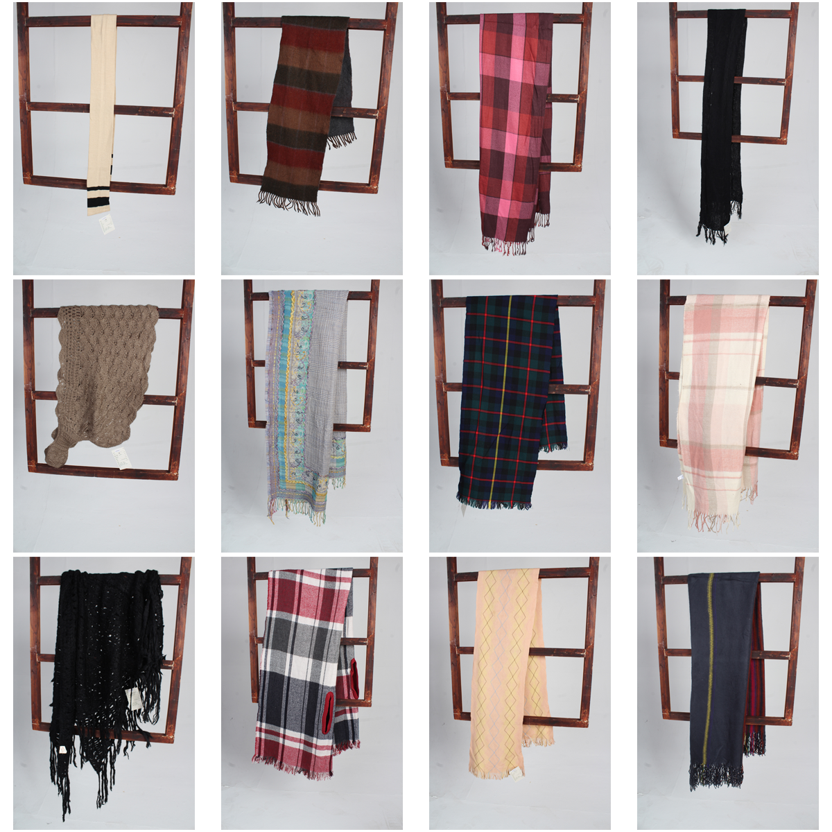 WJ201古着vintage日系秋冬羊毛呢法式意大利文艺复古风围巾披肩