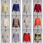 MY114古着vintage中古女装 日系秋冬圆领套头毛衣