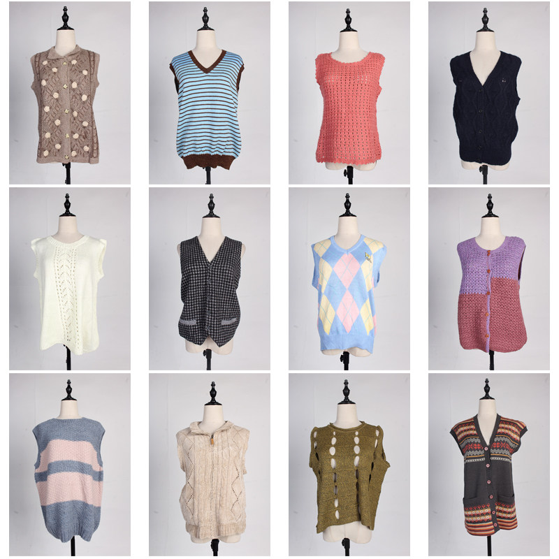 MY139古着vintage日系女装复古风冬季毛衣背心