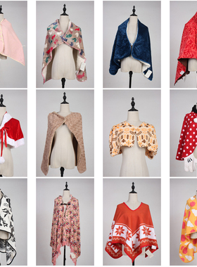 DA204古着vintage日系中古日常休闲百搭秋冬女士披肩斗篷