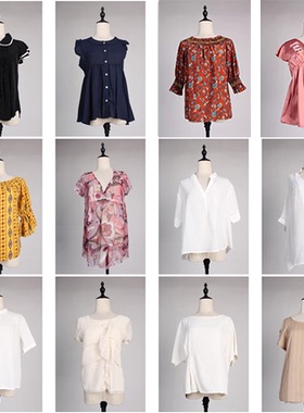 FC203古着vintage夏季森系衬衫日系韩版日常休闲百搭甜美风衬衣女