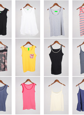 XT702古着vintage日系休闲日常百搭外穿内搭居家夏季背心吊带上衣