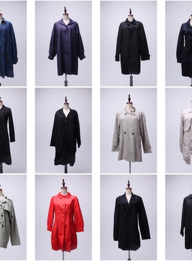 FY4古着vintage日制中古设计款休闲通勤复古春秋中长款风衣外套女