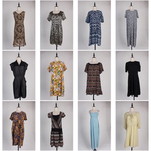 连衣裙女 花色中长款 LY527古着vintage日系文艺森系田园风夏季 短袖