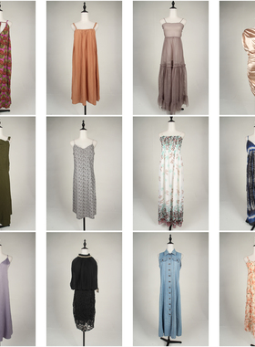 LK20古着vintage日系文艺复古风碎花中古设计款中长款夏季连衣裙