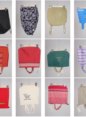 DZ176古着vintage日系女士可爱卡通帆布单肩斜挎手提袋子大包小包