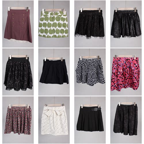 BK324古着vintage初夏日系欧美风短裙花色复古风摇滚个性半身裙女