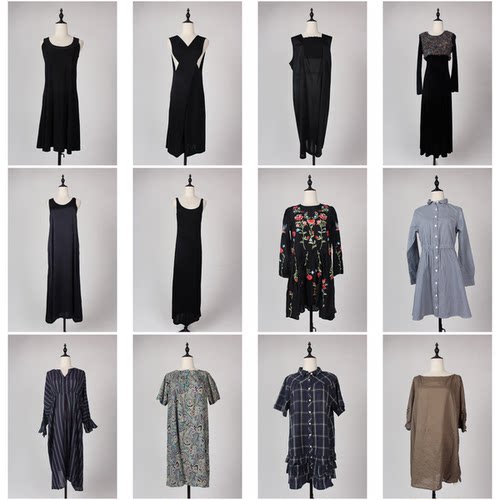 LY114古着vintage日制韩版日常休闲百搭文艺复古风中长款连衣裙女