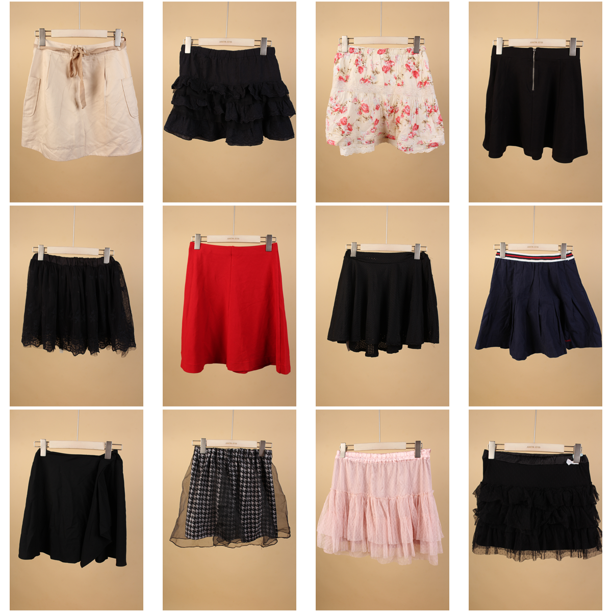 BK396古着vintage中古甜美风日系夏季学院风文艺森系短裙半身裙女