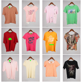 上衣 休闲复古风百搭圆领短袖 XT858古着vintage夏季 美式