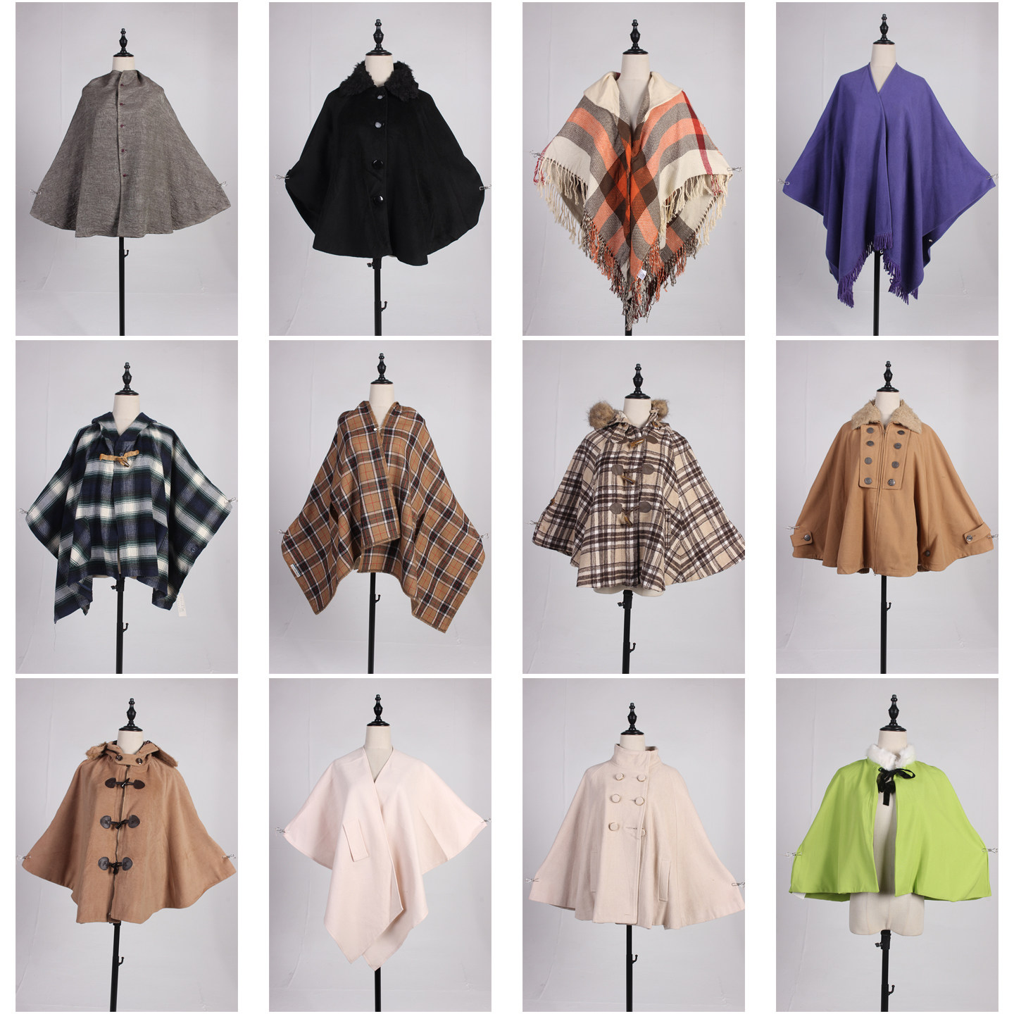 DA370古着vintage日系秋冬森系文艺复古风中古保暖披肩斗篷女