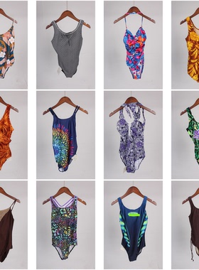 YW31古着vintage夏季旅游度假风沙滩海边女装连体泳衣三角泳裤