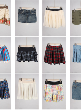 BK821古着vintage日系甜美风年轻款复古短裙半身裙