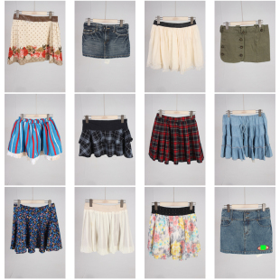 BK821古着vintage日系甜美风年轻款 复古短裙半身裙