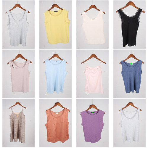 XT730古着vintage日系休闲百搭内搭外穿简约夏季无袖背心吊带上衣